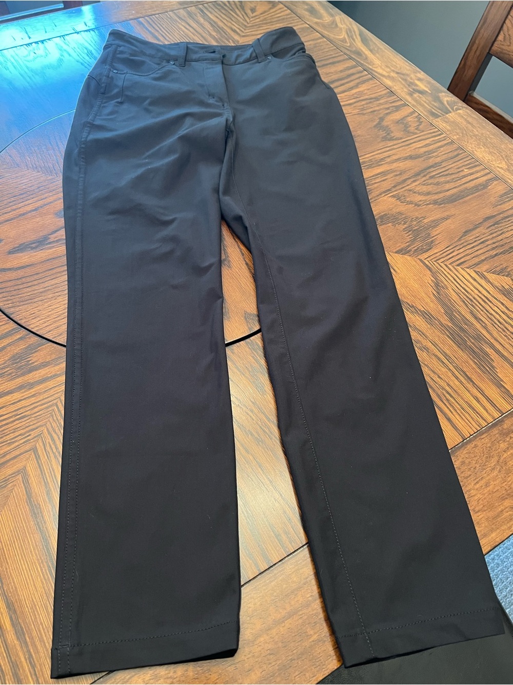 lululemon athletica Women's Black Solid Straight Leg Zip Pocket Pants Size 2#631